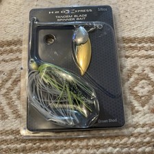H2O Xpress Tandem Blade Spinner Bait 3/8 oz Spinner Lure Green Shad Spinner