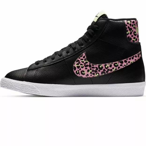 Kids Nike Blazer Mid GS Trainers DA4674 001 Black Pink Size UK 4.5