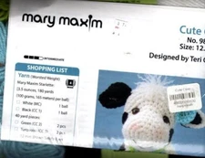 NIP MARY MAXIM CROCHET KIT CUTE COW SIZE- 12.5" TALL MUST SEE!!!