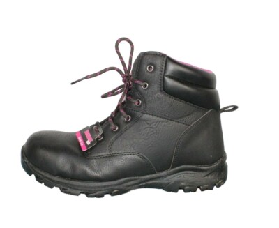 Brahma Women's Black Leather Steel Toe WP Oil Slip Resistant Work Boots Size 10