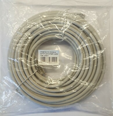15m patch cable TC 75725-H S/FTP Cat 6 PIMF-LSZH grey network cable network