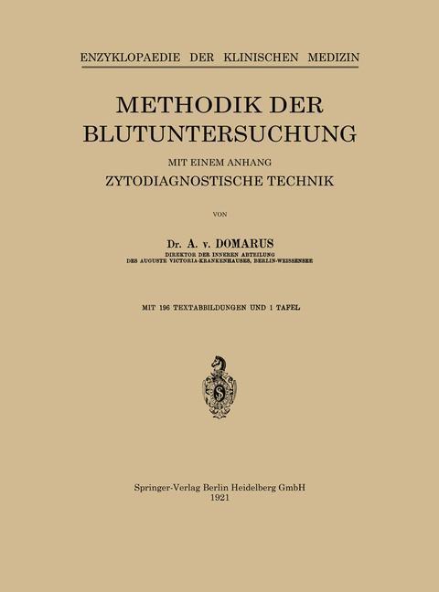 Thumbnail - Methodik Der Blutuntersuchung | Buch | 9783662388235