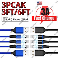 USB Magnetic Cable Fast Charging Charger Sync For iPhone 14 13 12 11 8 7 6 XR SE