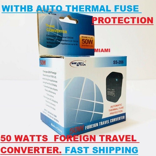 2 X US To Eu 50 Watt European Power Voltage Converter 220 to 110 Volt 50W Europe - Picture 1 of 11