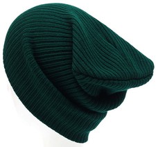 Mens Ladies Knitted Woolly Winter Slouch Beanie Hat Cap One Size skateboard