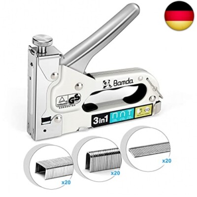 Bamda Handtacker, 3 In 1 Robuster Leistungsstarker Holztacker mit 3000