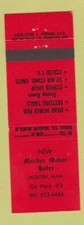 Matchbook Cover - New Morden Motor Hotel MB