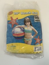 20 Inch Beach Ball Striped Big Lots New In Package Inflatable Ball