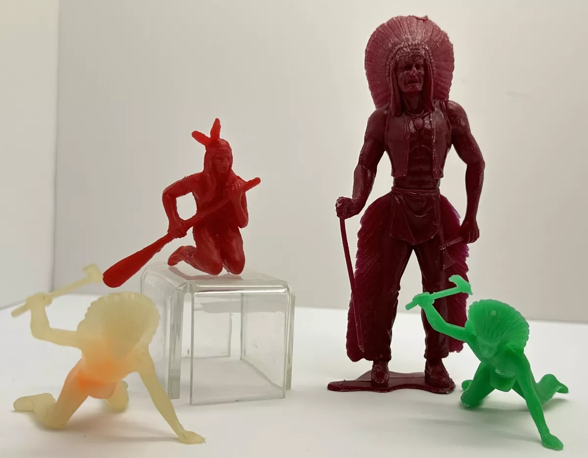 4 VTG Native American Indian Figures Toys eBay