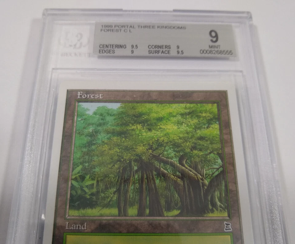 BGS 9 QUAD++ Forest 180 MTG Graded MINT Common Portal Three Kingdoms P3K NM - Image 3 of 4