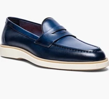 Santoni Men's Blue Detroit Leather Italy Sneakers Shoes Size US 12