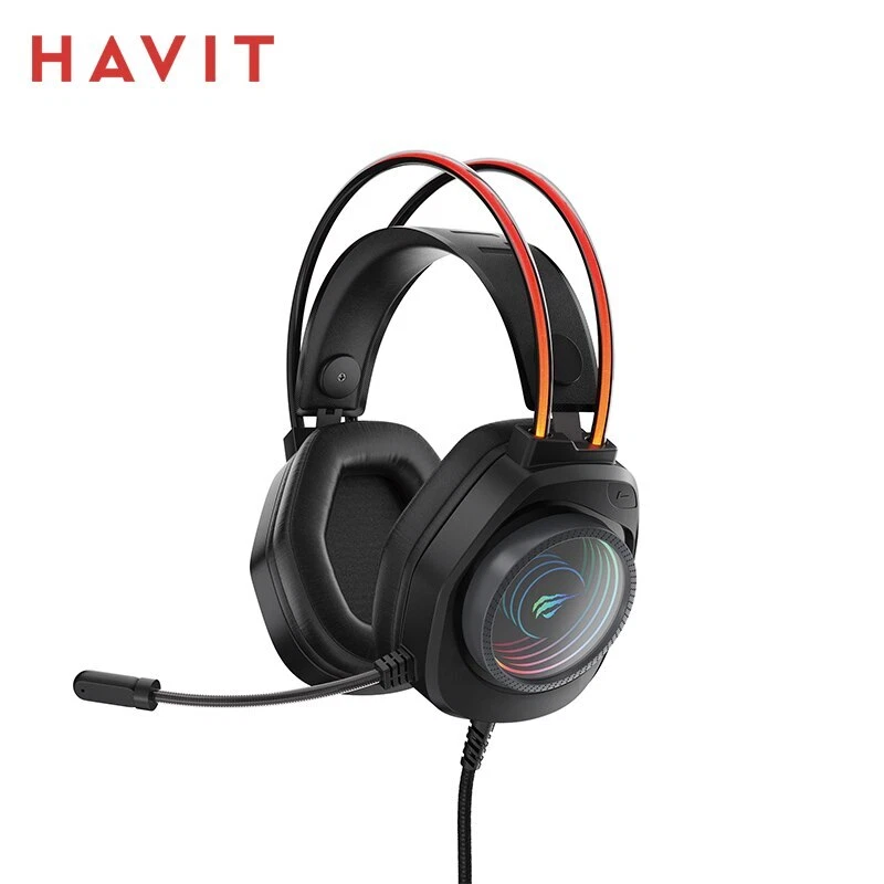 HAVIT RGB Gaming Headphone with Mic Wired Headset Gamer Overear Surround Sound