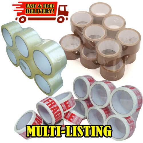 LONG LENGTH PACKING TAPE STRONG BROWN / CLEAR / FRAGILE 48mm x 66M
