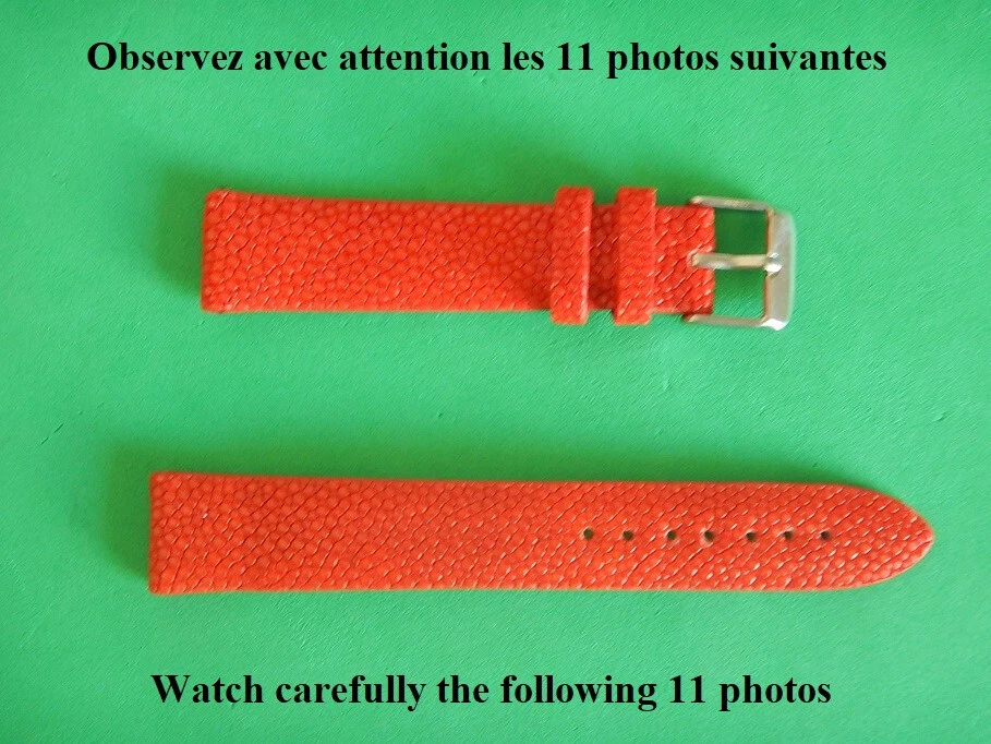 Bracelets de montre en cuir de jambe d'autruche rouge faits main