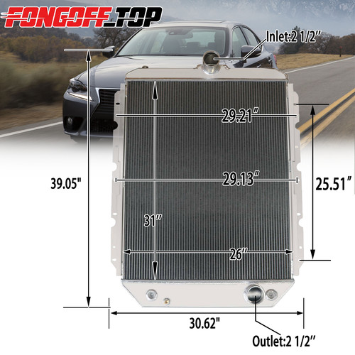 4 Row Radiator For International 2300 3000 3600 4900 3800 # 493367C2 ...