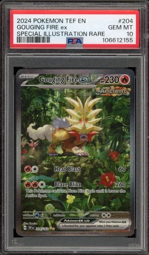 Pokemon Gouging Fire ex Temporal Forces Special Illustration Rare #204 PSA 10