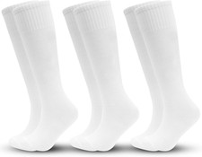 3 Pairs Kids Soccer Socks Striped Knee High Tube Socks Football Uniform Sports S