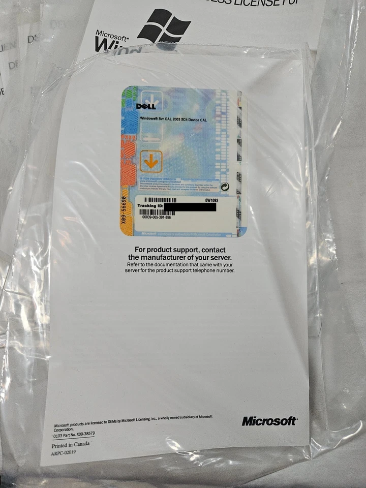 Microsoft Windows Server 2003 OEM 5 User CALS Card STANDARD ENT DATACENTER - Image 2 of 2