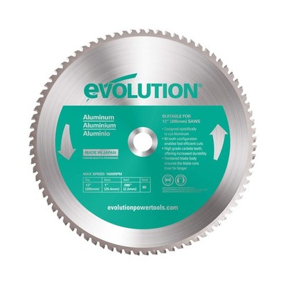 Evolution Power Tools 12BLADEAL Aluminum Cutting Saw Blade, 12-Inch x 80-Toot...