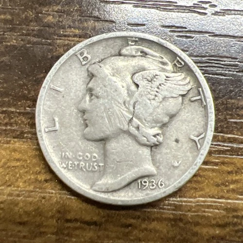 1936-D MERCURY SILVER DIME ACTUAL COIN Get More Today & Save Shop Here Buy Here