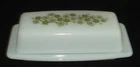 PYREX - #72-1 Green on White SPRING BLOSSOM GREEN Butter Dish & Lid