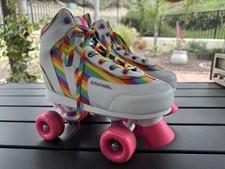Kid  s Roller Derby Roller Star Rainbow Quad Skates Adjustable Youth Sizes 3-6