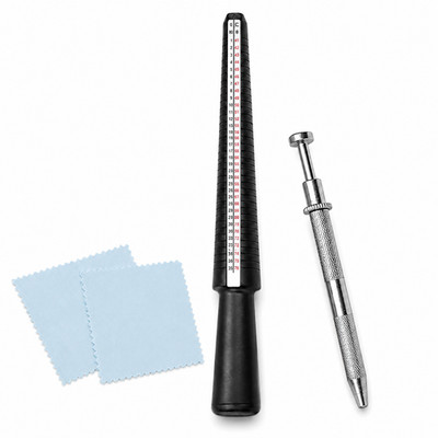 Ring Sizer Mandrel Tool Kit Jewelry Measuring Repair Set with Polishing Cloths