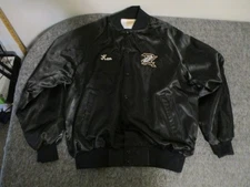 VINTAGE NISSAN 280/300ZX BLACK SATIN JACKET- 1980s-USA MADE by AUBURN SPORTSWEAR