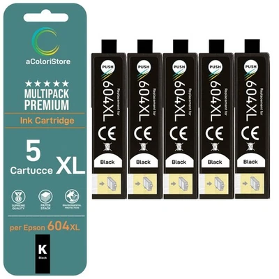 ACOLORISTORE 5 604XL BK cartucce stampante per epson XP 2200 4200 WF 2910 604 XL