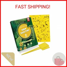 Gideal 20-Pack Dual-Sided Yellow Sticky Traps for Flying Plant Insect Such as Fu