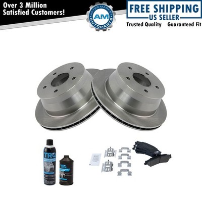 Rear Ceramic Brake Pad & Rotor Kit w/Fluids for Chevy Blazer Jimmy Bravada
