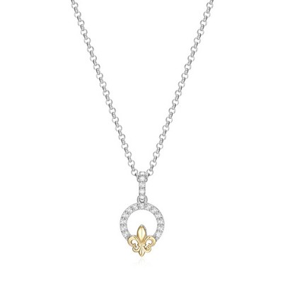 17'' + 2'' 2-Ton Diamant Fleur-de-Lis Anhänger Halskette Charles Garnier