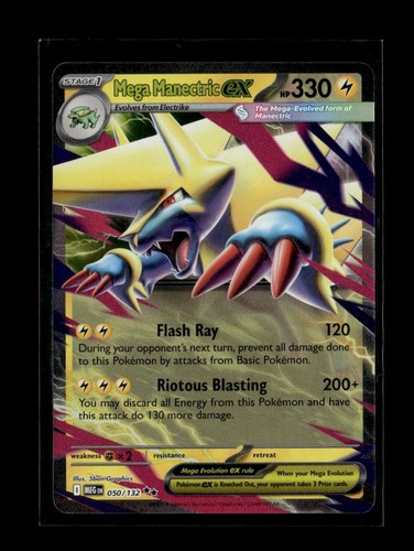 Mega Manectric ex 050/132 ME01: Mega Evolution Double Rare Holo Pokemon TCG NM