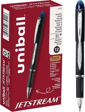 uniball Jetstream Ballpoint Pens, Medium Point 1 Count Pack of 12 , Black