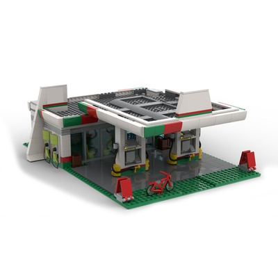 #ad Gas Station Model Building Toys Set for Collection 673 Pieces MOC Build $63.00