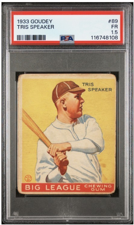 1933 GOUDEY #89 TRIS SPEAKER PSA 1.5 HOF