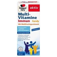 Doppelherz Multi-Vitamine Immun Family – 11 Vitamine 250 ml (1er Pack), Gelb 