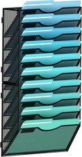 10-Tier Wall File Organizer Hanging Wall File Holder Wall Mount Paper Folder