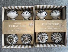Set Of 8 New In Box Ceramic Cabinet Drawer Knob Pulls