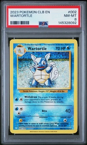2023 POKEMON CLB-CLASSIC BLASTOISE & SUICUNE EX DECK #002 WARTORTLE PSA 8
