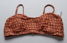 Old Navy Woman's Adjustable Bra Bikini Swim Top GA1 Orange Geo Size XL NWT