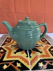 VINTAGE BAUER CALIFORNIA POTTERY RINGWARE TEAPOT - Spruce Green