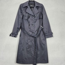 Gabardina Sam Edelman para mujer mediana azul marino con cinturón forrada botón sarga longitud media
