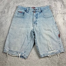 Paco Men's 30 Distressed Carpenter Jean Shorts Denim Hip Hop Baggy Y2K Vintage