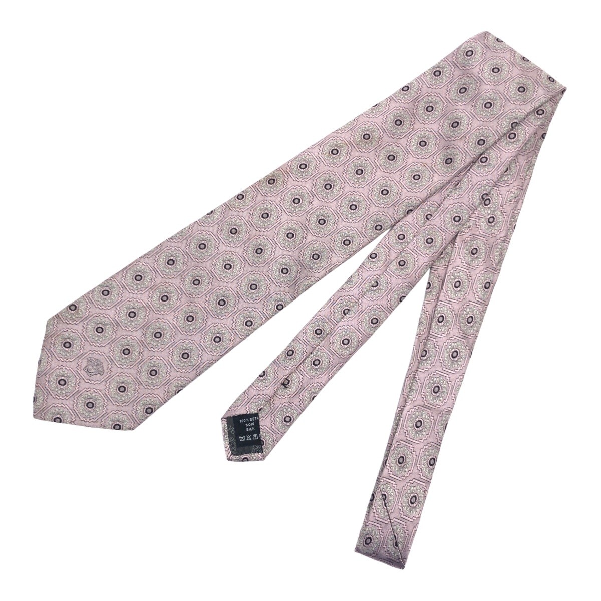 VERSACE Medusa pattern Tie Width 3.7 "" Pink Silv… - image 2