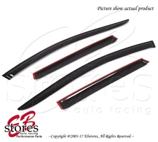 Black Tinted Out-Channel Vent Visor Deflector 4pcs For 2013-2016 Ford Escape