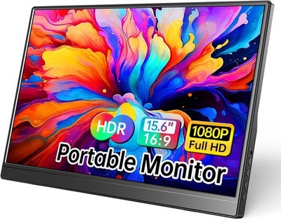 Portable 15.6 Inch Monitor 1080P USB-C HDMI IPS Ultra Slim Screen