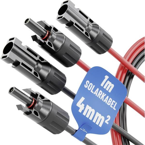 Absina 910000   ABSINA 2x 1 Meter Solarkabel 4mm2 - PV Kabel, Solarleitung, PV L