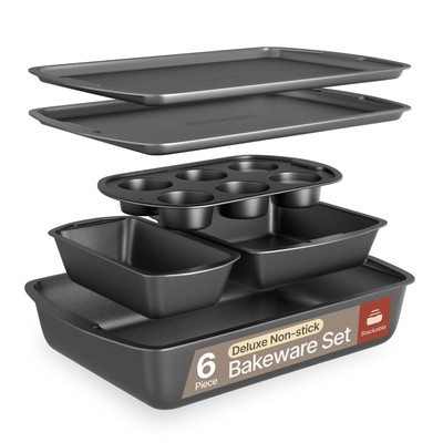 Bakken Swiss - Bakeware Set   6 Piece   Stackable, Deluxe, Non-Stick Baking P...