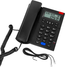 Corded Phone, Desktop Landline with Caller ID, Adjustable Ringer and Speaker Vol